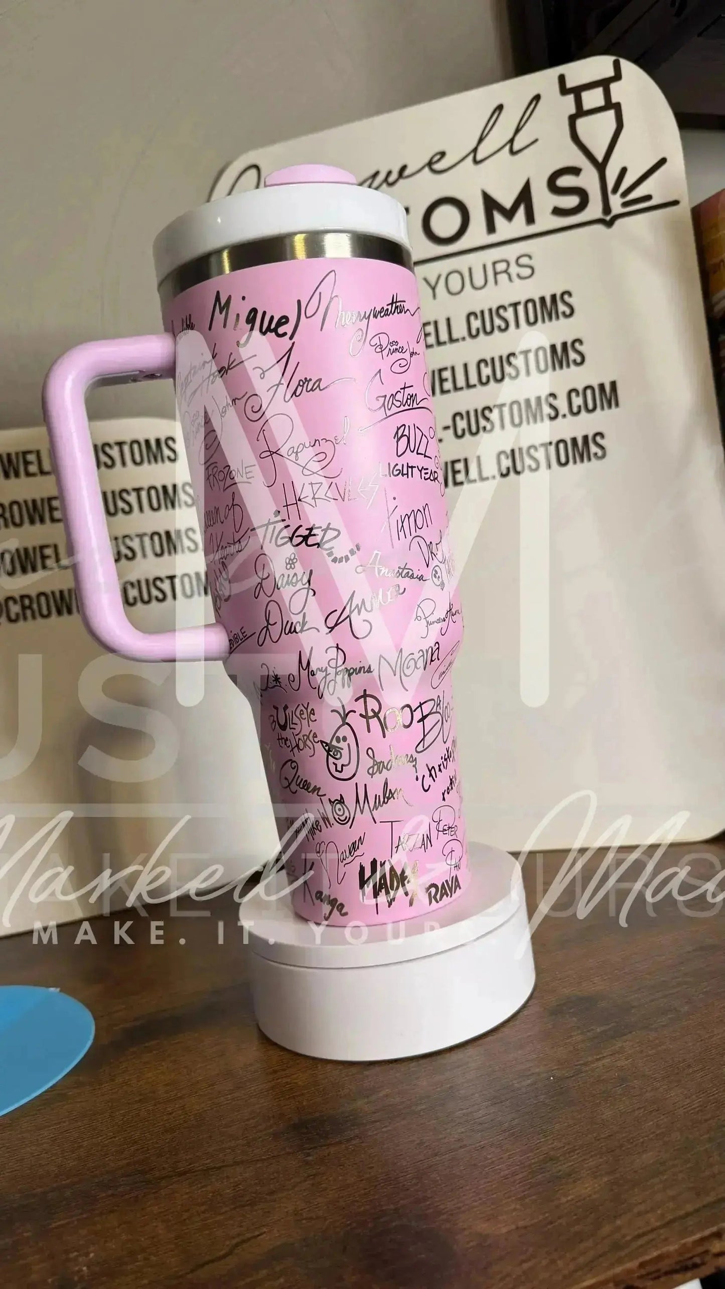 Disney Autograph (Character Signature) Engraved Genuine Stanley Tumbler