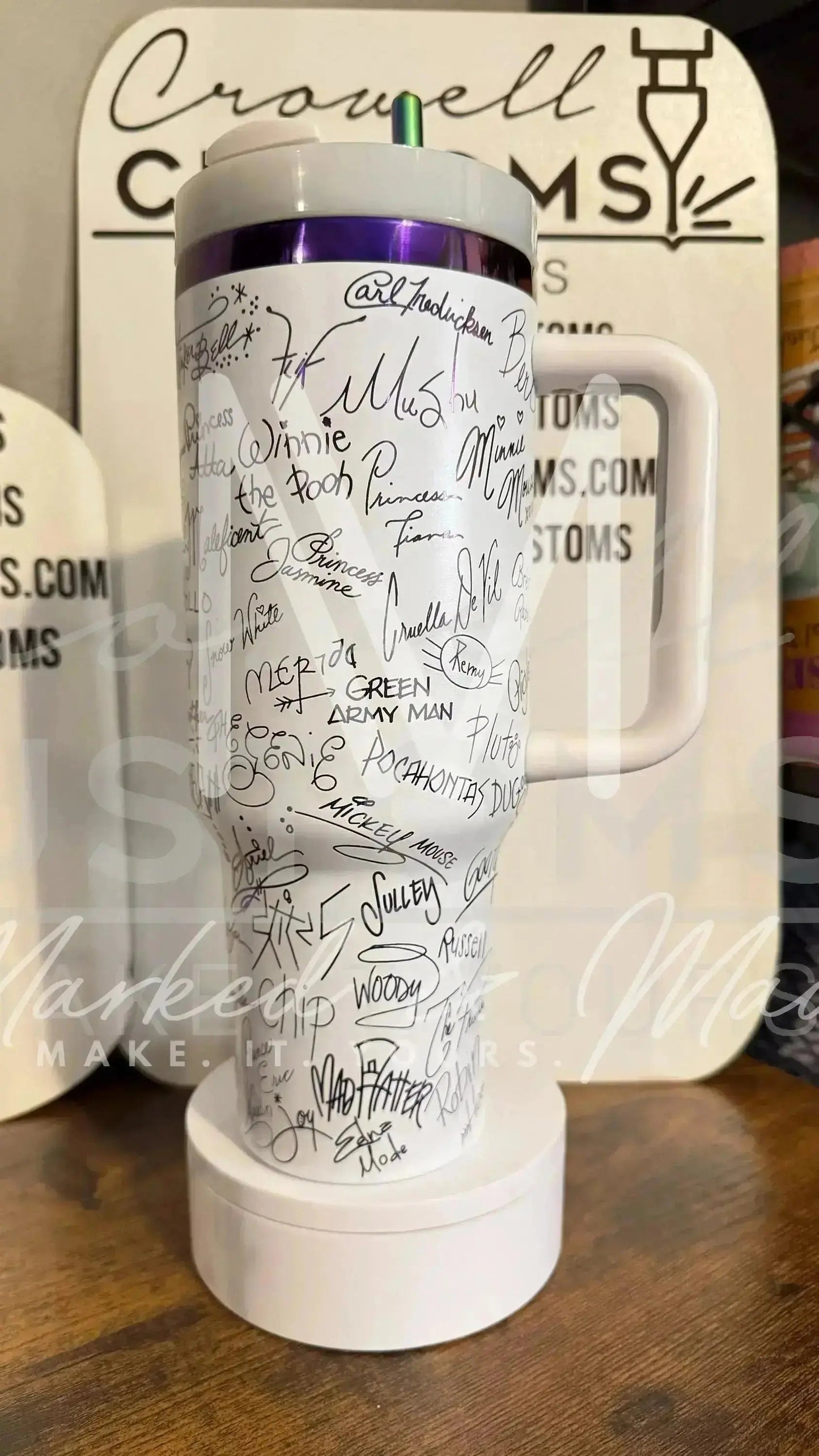 Disney Autograph (Character Signature) Engraved Genuine Stanley Tumbler