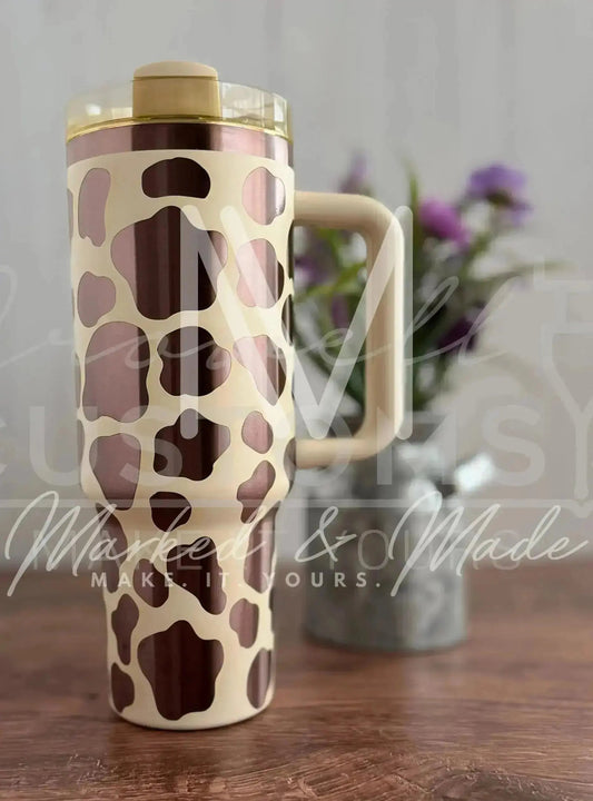 Cow Print Western  Engraved Genuine Stanley Tumbler