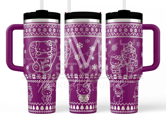 Hello Kitty - Ugly Sweater Christmas  Engraved Genuine Stanley Tumbler